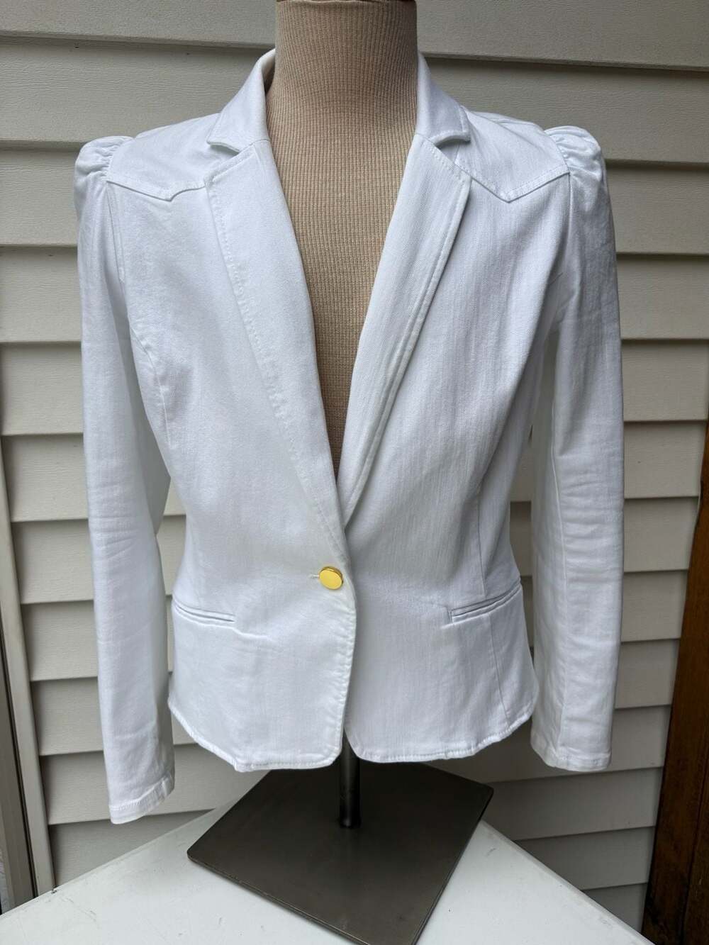 Inc International Concepts Blazer Size M White Denim